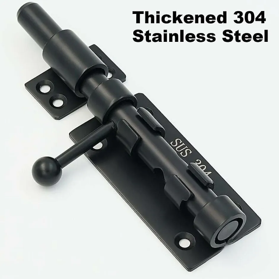 Deko Serrure de porte coulissante à cylindre avec trou pour cadenas, en acier inoxydable 304 épais, 15 cm, 160 mm