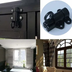 Deko Serrure de porte en aluminium 2 pièces, serrure de fenêtre, anneau antivol de porte et de fenêtre