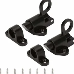 Deko Serrures de porte 2 pièces-serrures de sécurité automatiques pour portes de fenêtre-loquet à ressort (noir)