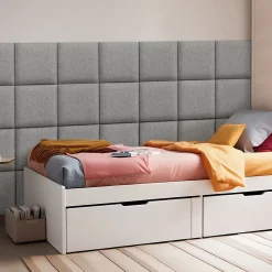 [Neu.Haus] Set de 4 coussins muraux Carpino en tissu 30 x 30 cm gris clair neu.haus