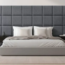 Set de 4 coussins muraux Carpino en tissu 30 x 30 cm gris foncé neu.haus-[Neu.Haus] Clearance