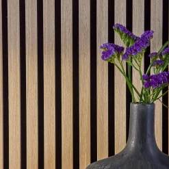 Sweeek Set de 4 panneaux muraux acoustiques décoratifs en feutrine et MDF chêne 60x120cm - Kyoto