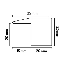 Deschaumes Seuil Arrêt Chêne l. 35mm Long. 1m Parquet Ep. 20mm Brut