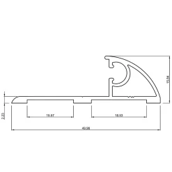 Seuil de porte PMR, Largeur 50mm Lg 730mm + joint d'étanchéité + découpe d'angles& isolation-Homewell Sale