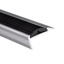 Floordirekt Seuil d'escalier Avec simple caoutchouc Power Grip Longueur: 134 cm Pré-percé Noir