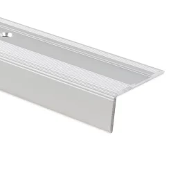 Floordirekt Seuil d'escalier Glory Aluminium anodisé Forme: L Argent L 134 cm