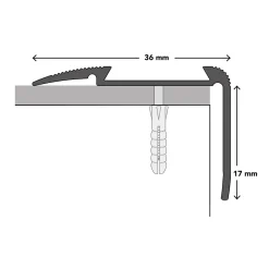Seuil d'escalier Glory Aluminium anodisé Forme: L Bronze clair S 90 cm-Floordirekt Outlet