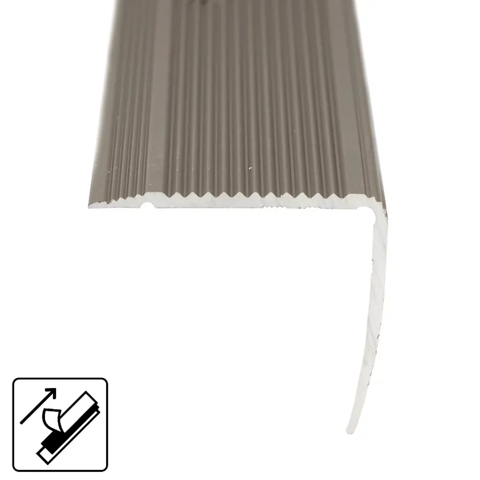 Floordirekt Seuil d'escalier Integral, Forme: L 30 x 20 mm Longueur: 90 cm, Auto-adhésif, Champagne