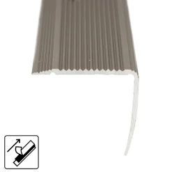 Seuil d'escalier Integral, Forme: L 35 x 30 mm Longueur: 90 cm, Auto-adhésif, Champagne-Floordirekt Clearance