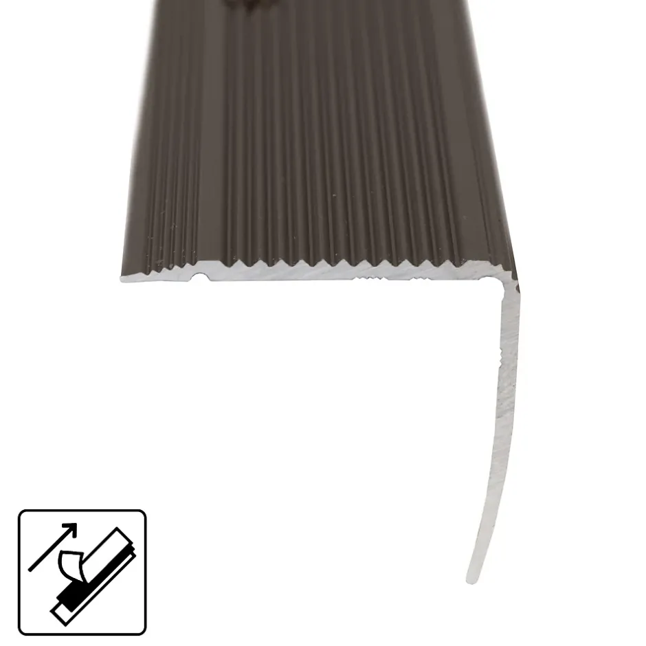 Seuil d'escalier Integral, Forme: L 35 x 30 mm Longueur: 134 cm, Auto-adhésif, Bronze-Floordirekt New