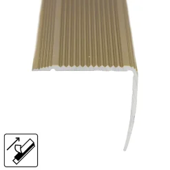 Floordirekt Seuil d'escalier Integral, Forme: L 30 x 20 mm Longueur: 100 cm, Auto-adhésif, Or