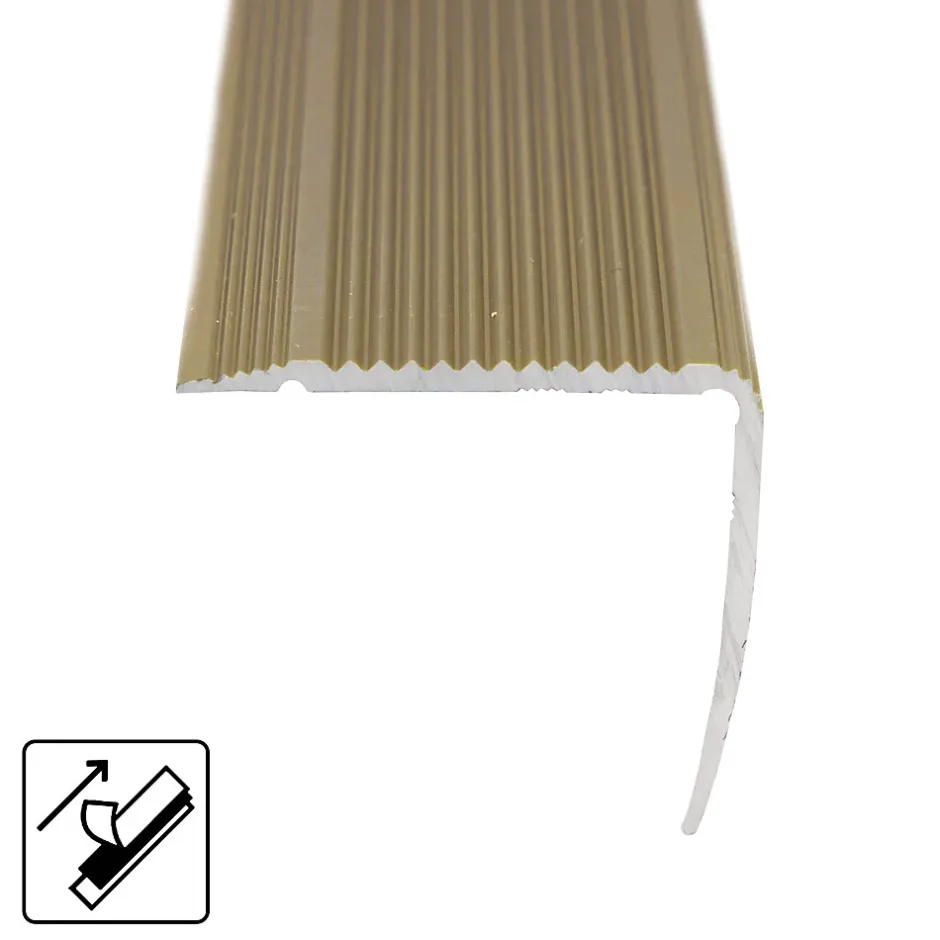 Seuil d'escalier Integral, Forme: L 35 x 30 mm Longueur: 134 cm, Auto-adhésif, Or-Floordirekt Online