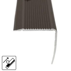 Floordirekt Seuil d'escalier Integral, Forme: L 35 x 30 mm Longueur: 100 cm, Auto-adhésif, Bronze