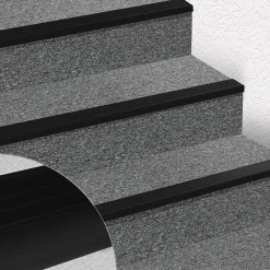 Floordirekt Seuil d'escalier Michigan PVC 45 x 42 mm Noir Longueur: 100 cm