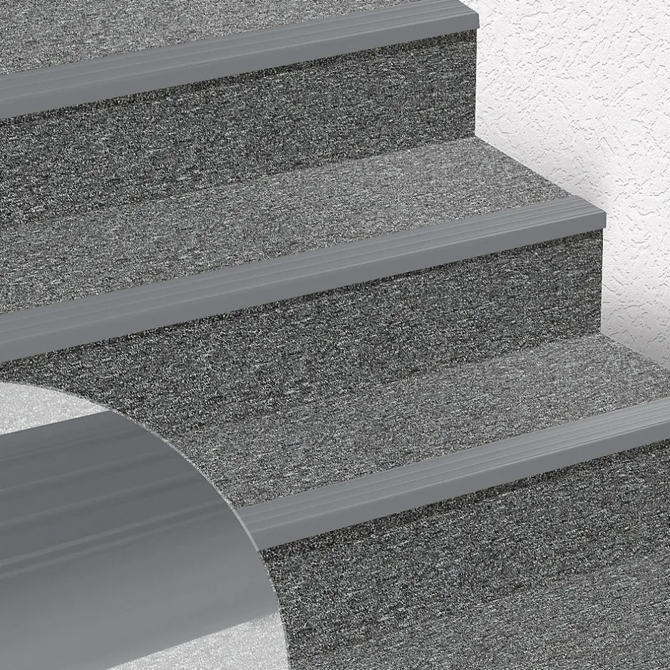 Floordirekt Seuil d'escalier Michigan PVC 45 x 42 mm Gris Longueur: 120 cm
