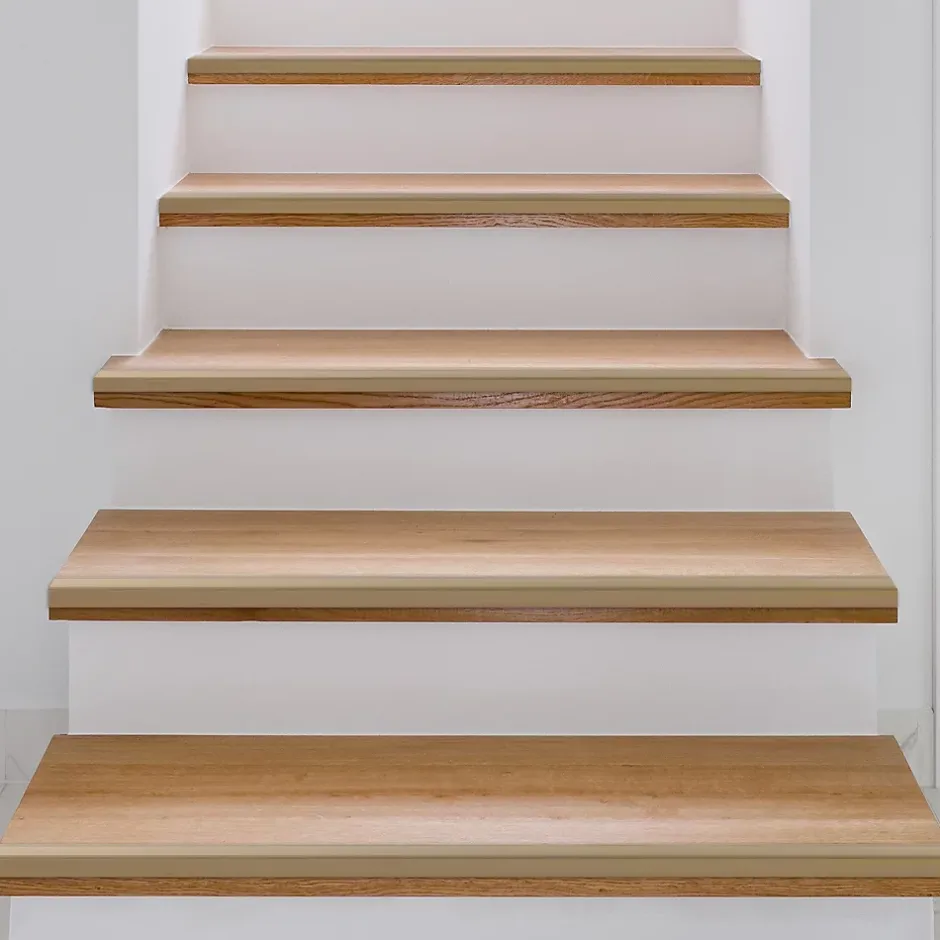 Seuil d'escalier Pré-percé, Forme: L 30 x 20 mm, Longueur: 134 cm, Or-Floordirekt Best