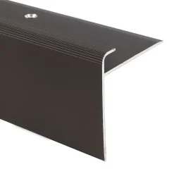 Floordirekt Seuil d'escalier Safety Forme F Aluminium anodisé Bronze foncé S 90 cm