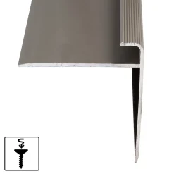 Seuil d'escalier Safety Forme F Aluminium anodisé Bronze clair S 90 cm-Floordirekt Discount