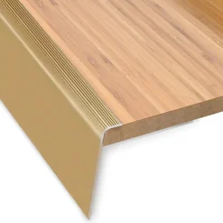 Seuil d'escalier Safety Forme: F Aluminium anodisé Or élégant M 100 cm-Floordirekt Sale