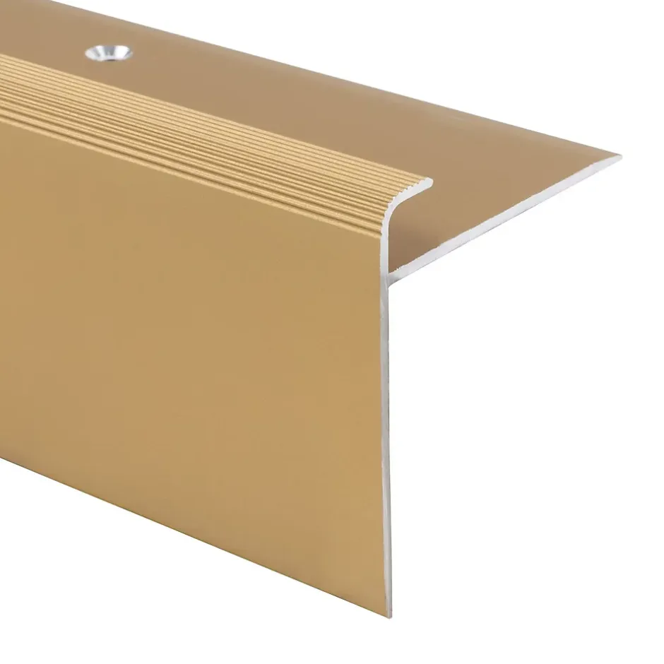 Floordirekt Seuil d'escalier Safety Forme: F Aluminium anodisé Or élégant S 90 cm