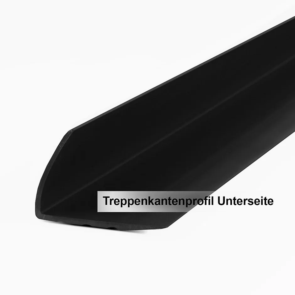 Floordirekt Seuil d'escalier Toronto PVC Montage avec ou sans perçage 40 x 25 mm Noir Longueur: 120 cm