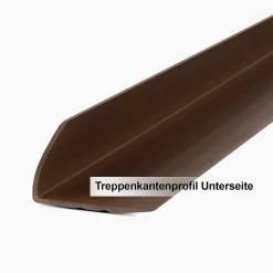 Seuil d'escalier Toronto PVC Montage avec ou sans perçage 40 x 25 mm Marron Longueur: 120 cm-Floordirekt Clearance