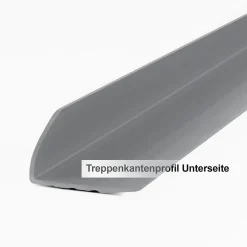 Floordirekt Seuil d'escalier Toronto PVC Montage avec ou sans perçage 40 x 25 mm Gris Longueur: 100 cm