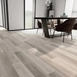 Sol Lames PVC clipsable avec sous couche intégrée GARANTIE 20 ans Ep. 5,5 mm Gris foncé Dim L 122 cm x l 23 cm-Rentside Best