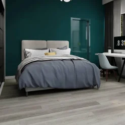 Sol Lames PVC clipsable avec sous couche intégrée GARANTIE 20 ans Ep. 5,5 mm Gris foncé Dim L 122 cm x l 23 cm-Rentside Best