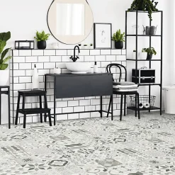 Sol Lino - Carreaux de ciment - Noir - Rouleau de 2m x 5m-Tarkett Hot