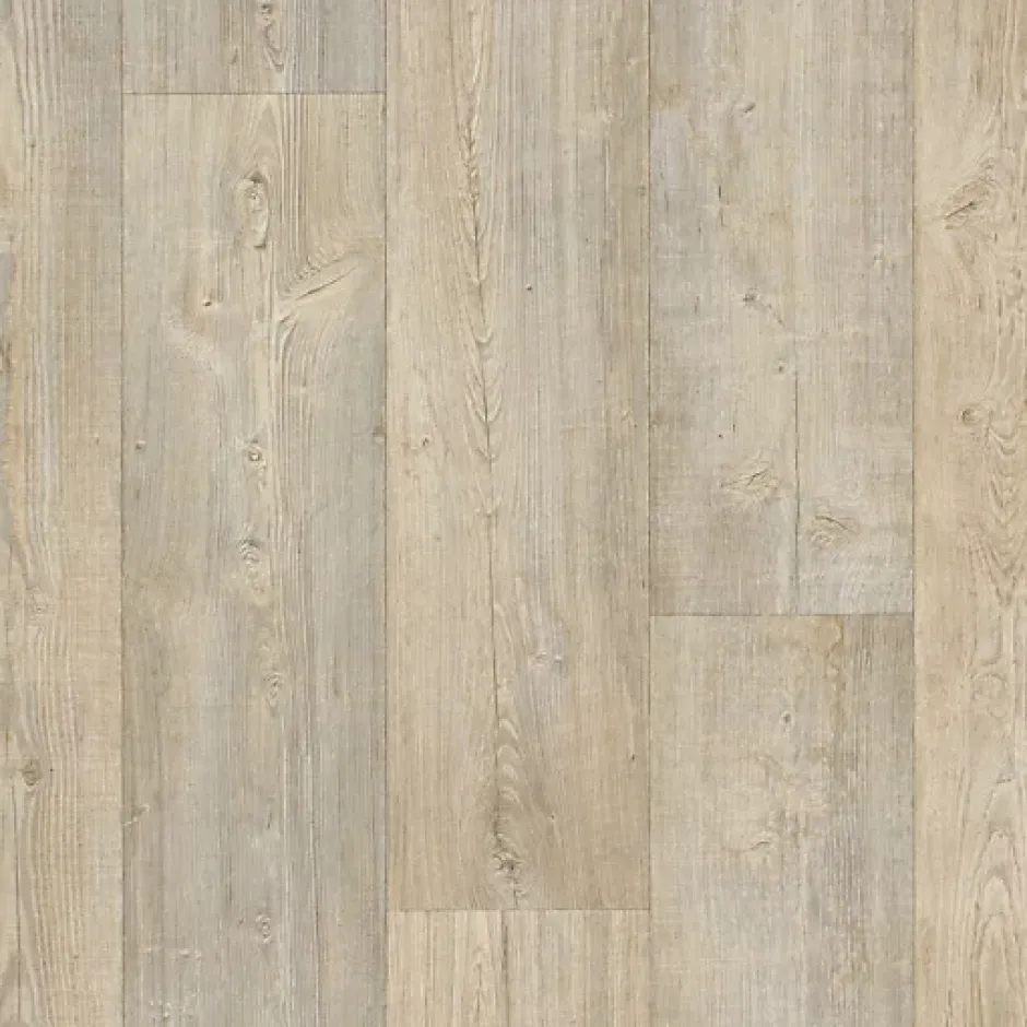 Décoweb Sol Lino - Imitation parquet bois blanc vieilli - Rouleau de 4m x 5m