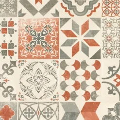 Sol Lino Carreaux de ciment - Brique - Rouleau de 2m x 2m-Tarkett