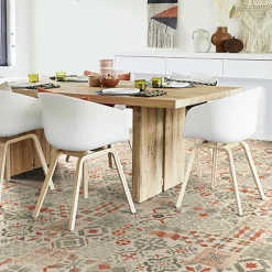 Sol Lino Carreaux de ciment - Brique - Rouleau de 2m x 2m-Tarkett