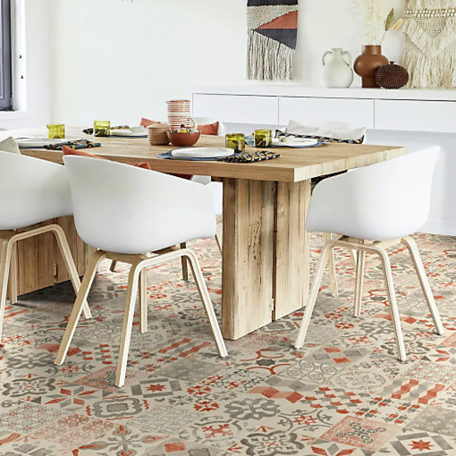 Sol Lino Carreaux de ciment - Brique - Rouleau de 2m x 2m-Tarkett