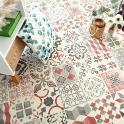 Sol Lino Carreaux de ciment - Brique - Rouleau de 4m x 5m-Tarkett Outlet