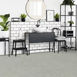 Décoweb Sol Lino Imitation pierre calcaire grise - Rouleau de 3m x 5m