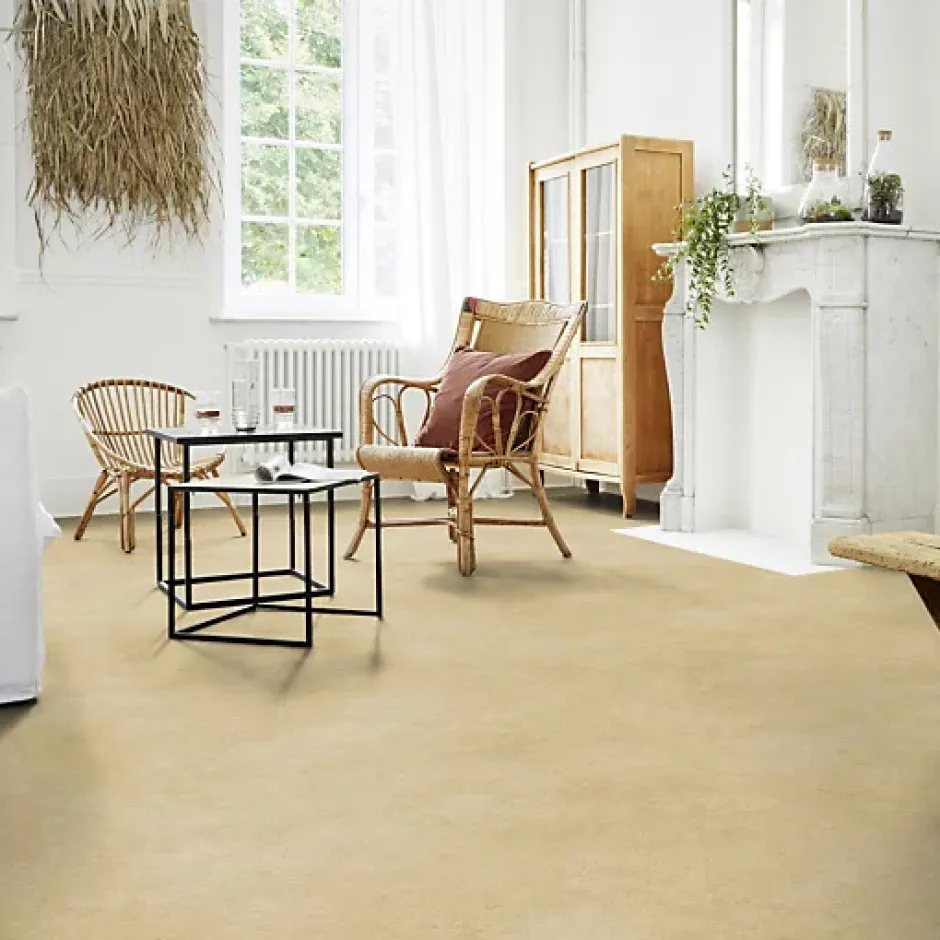 Tarkett Sol PVC Best - Effet Béton Beige - Rouleau de 2m x 5m