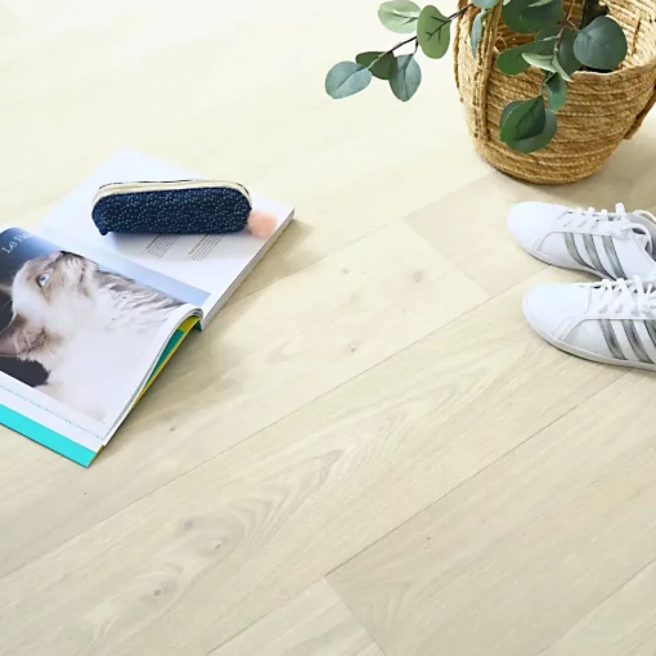 Tarkett Sol PVC Best - Imitation parquet Bois Blanchi - Rouleau de 4m x 3m