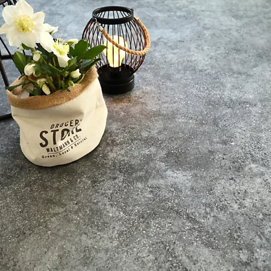 Tarkett Sol PVC Best - Motif Granit Noir Argenté - Echantillon 15 x 20 cm