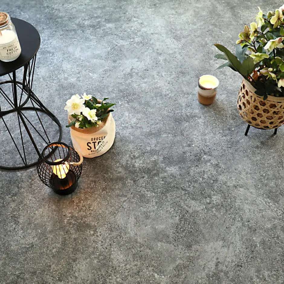 Tarkett Sol PVC Best - Motif Granit Noir Argenté - Rouleau de 3m x 4m