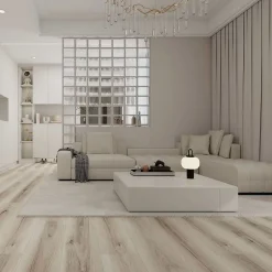 Sol PVC clipsable avec sous couche intégrée- GARANTIE 20 ans - Clair nuance - Dimensions L 122 cm x l 23 cm - Epaisseur 5,5 mm-Rentside Best