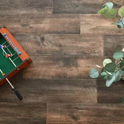 Tarkett Sol PVC effet parquet Chêne Brun Foncé - Rouleau de 2m x 2m