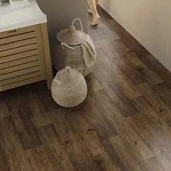 Tarkett Sol PVC effet parquet Chêne Brun Foncé - Rouleau de 3m x 4m