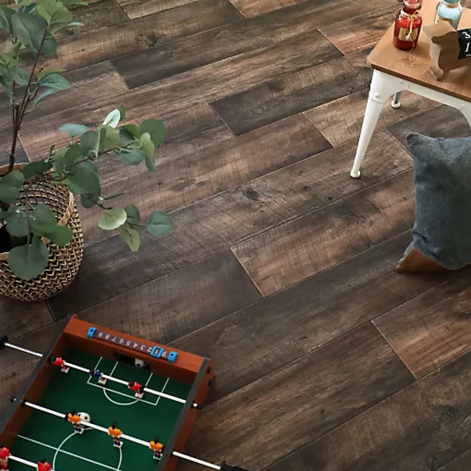 Sol PVC effet parquet Chêne Brun Foncé - Rouleau de 2m x 6m-Tarkett Outlet