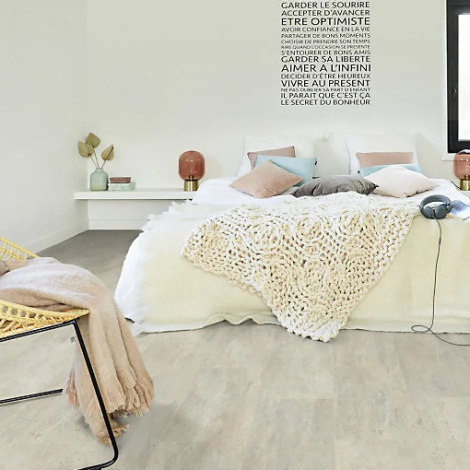 Tarkett Sol PVC Envers Textile - Carrelage Grège - Echantillon 15 x 20 cm