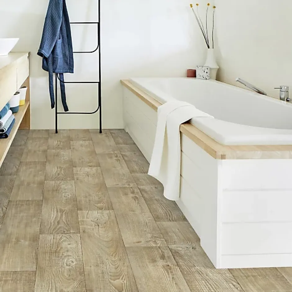 Tarkett Sol PVC Imitation parquet Mélèze Brun Clair - Echantillon 15 x 20 cm