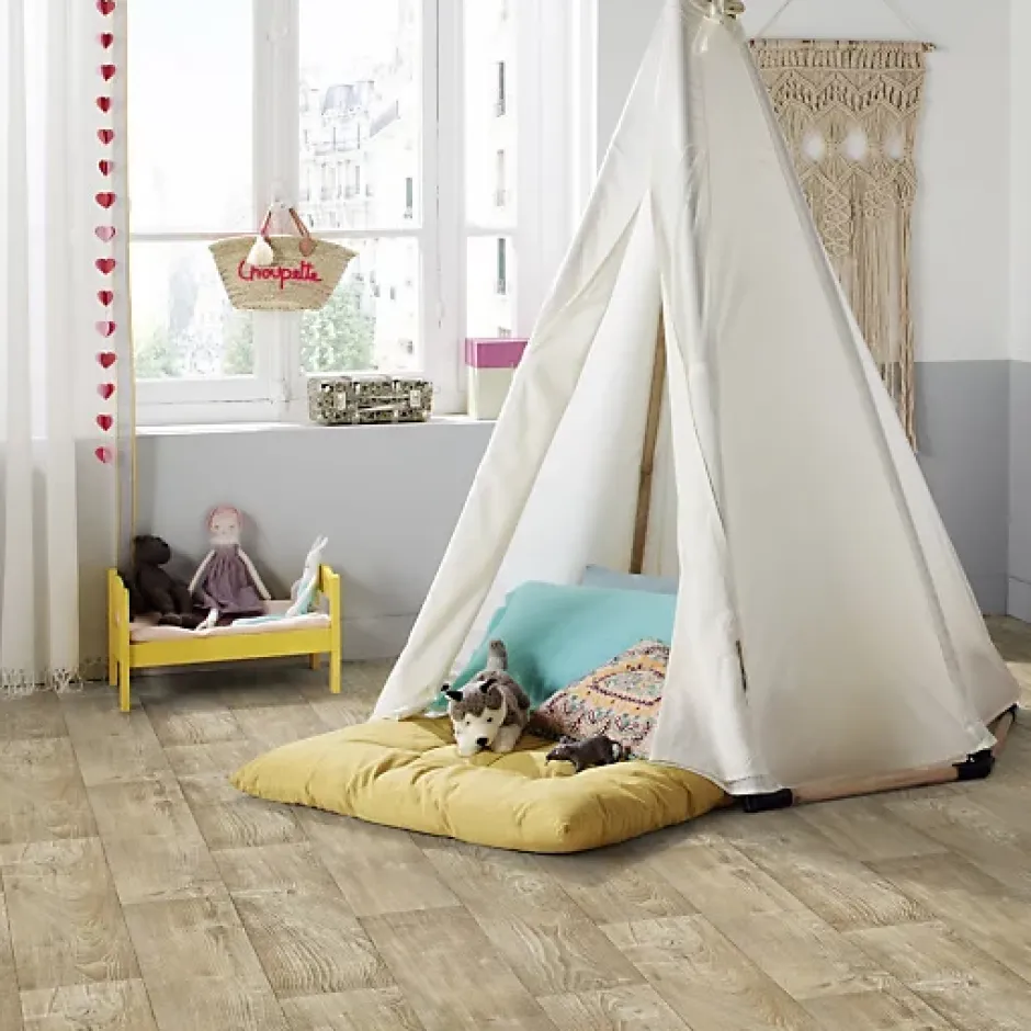 Sol PVC Imitation parquet Mélèze Brun Clair - Rouleau de 4m x 4m-Tarkett Outlet