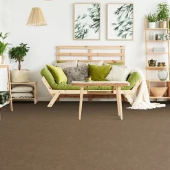 Décoweb Sol PVC Textile - Aspect béton ciré marron - Echantillon 15 x 20 cm