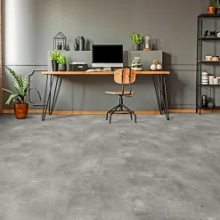 Décoweb Sol PVC Textile - Aspect béton griffé gris - Rouleau de 4m x 4m