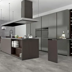 Sol PVC Textile - Aspect béton griffé gris - Rouleau de 2m x 5m-Décoweb